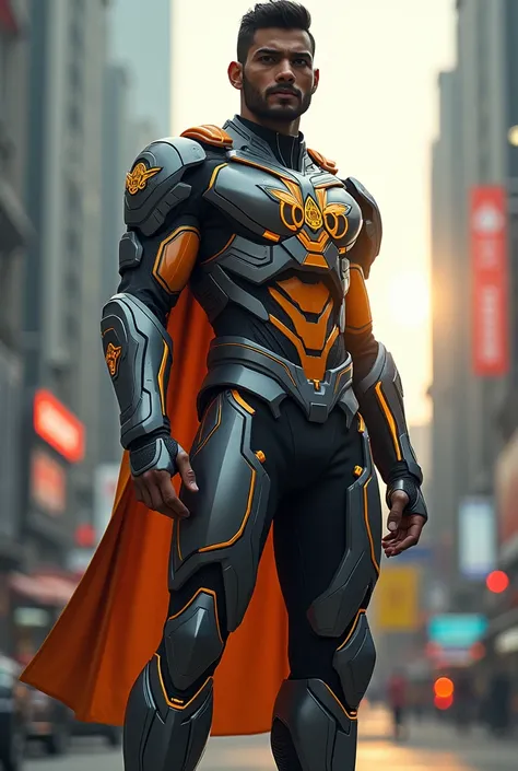 Make a Indian young omnipresent super hero image modern version with super hero armour 