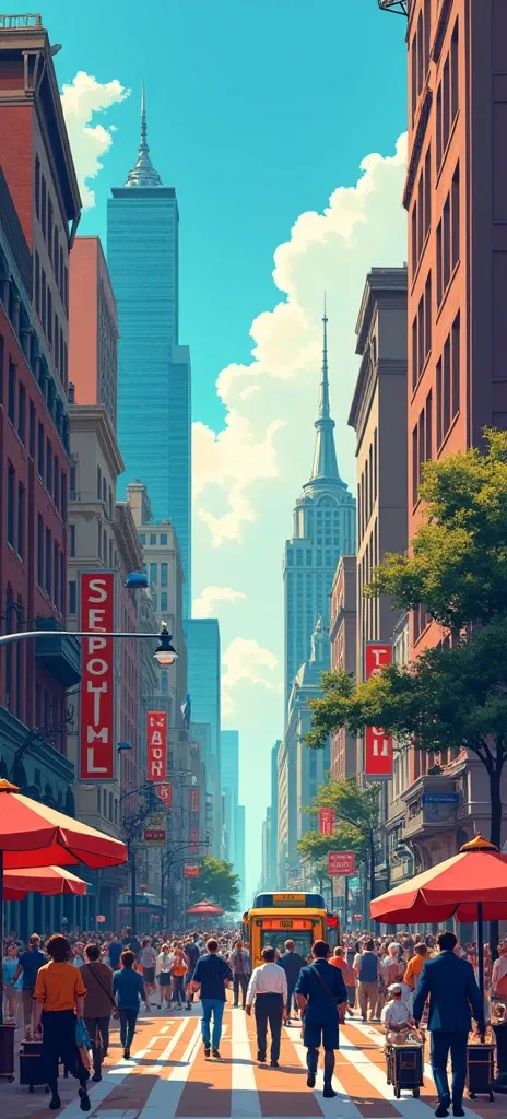 City life illustration 
