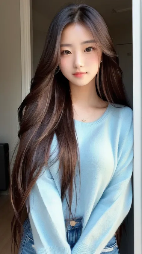 One girl, Long Hair, Look at