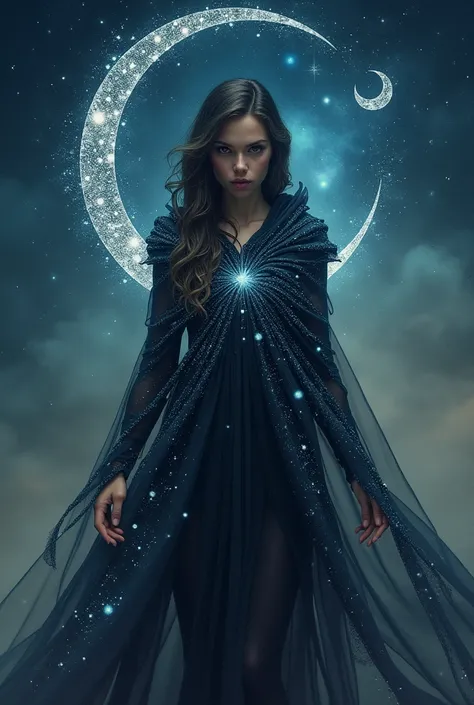 Appearance: She dresses in a cloak of stars, and her skin is as dark as the deepest night. His eyes shine like little moons, always mysterious and distant. Symbols: A circle of stars around a crescent moon.