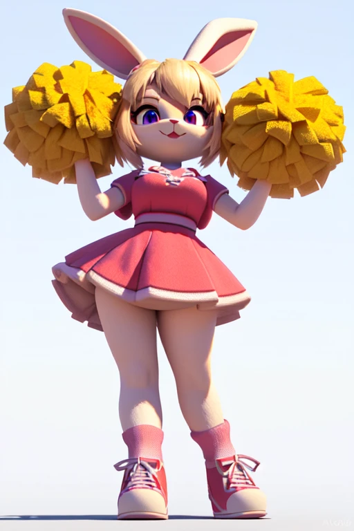 a close up of a cartoon character holding a pom pom, cute 3 d render, cute cartoon character, animation character, toon render keyshot, 3 d character, 3d character, small character. unreal engine 5, 3 d character render, 3 d character art, cartoon characte...