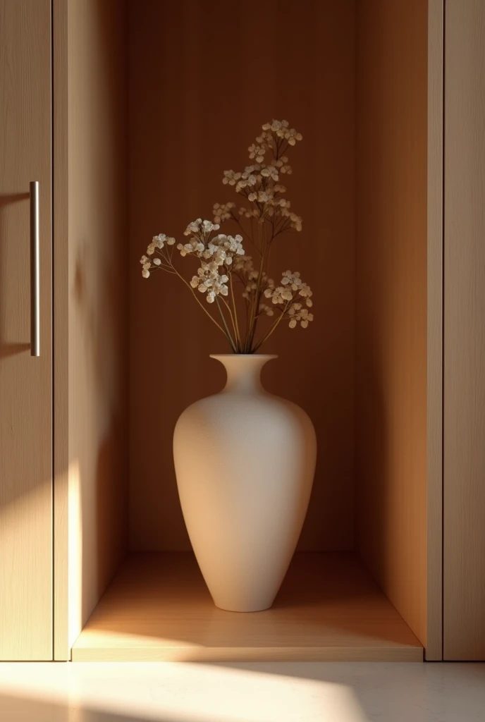 Vase on inner shelf