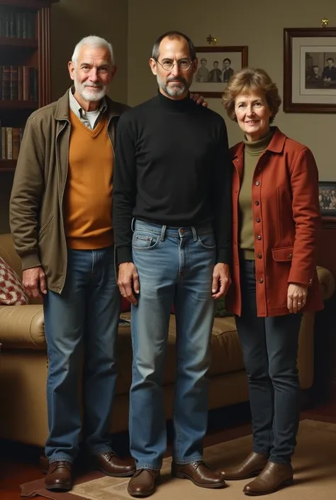   Steve jobs with her parents 