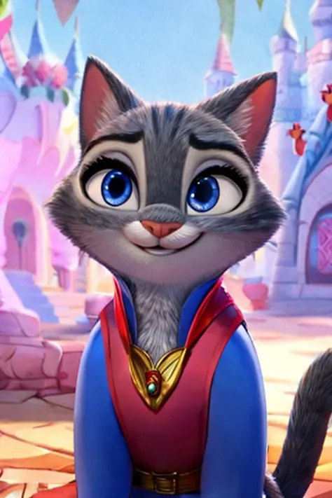 Her eyes are so cute!、Blue Eyes、Grey fur、Disney Characters、cat、smile