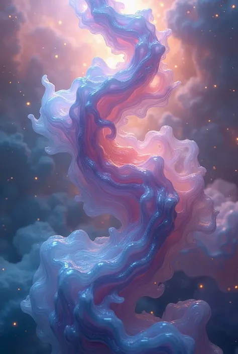 Abstract fluid art, swirling colors, iridescent textures, cosmic nebula-inspired