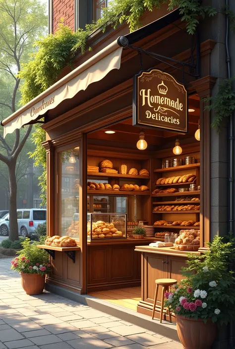 Make a bakery that has the name of homemade delicacies as its logo
