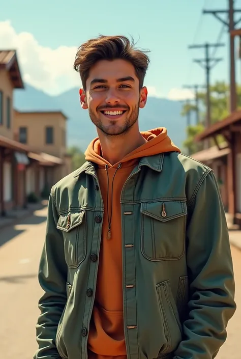 Beautiful a young man full photo 
Smile face
at road 