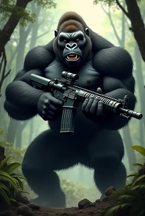 Gorilla with gun