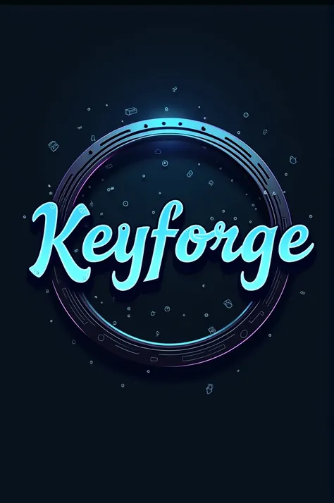 Can you make me a logo for a Discord server that gives Steam accounts? The name is KeyForge and make it in a format that looks like this in a circle, something like that so that it looks good and looks beautiful?