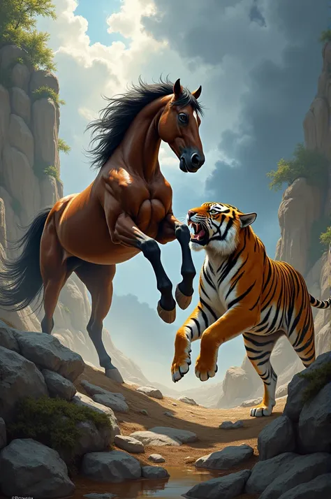 Horse vs tiger
