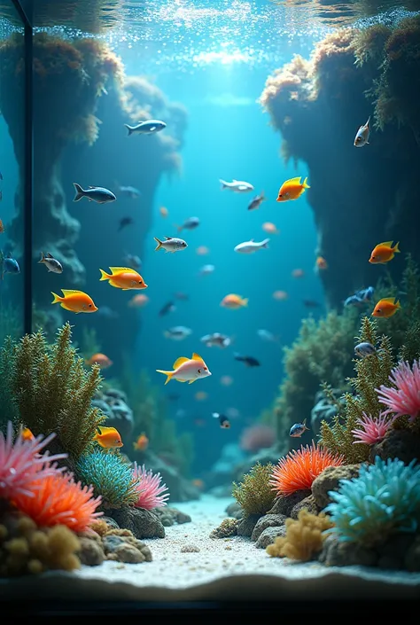 A fish tank with fish