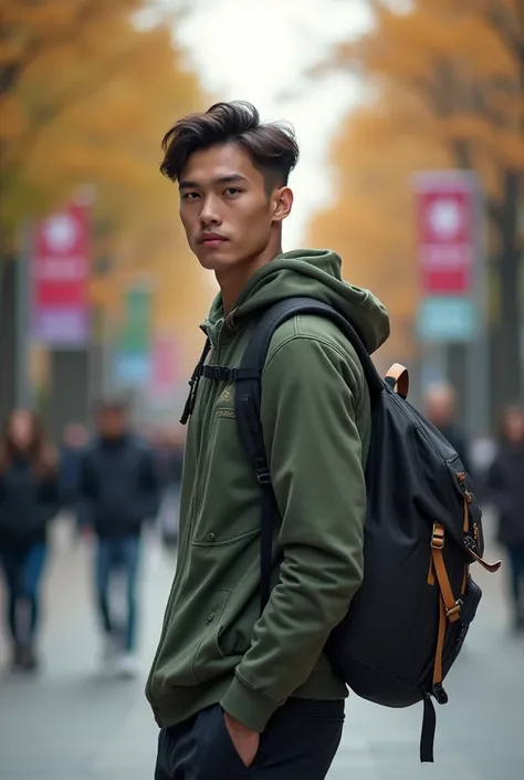 young man with a bag