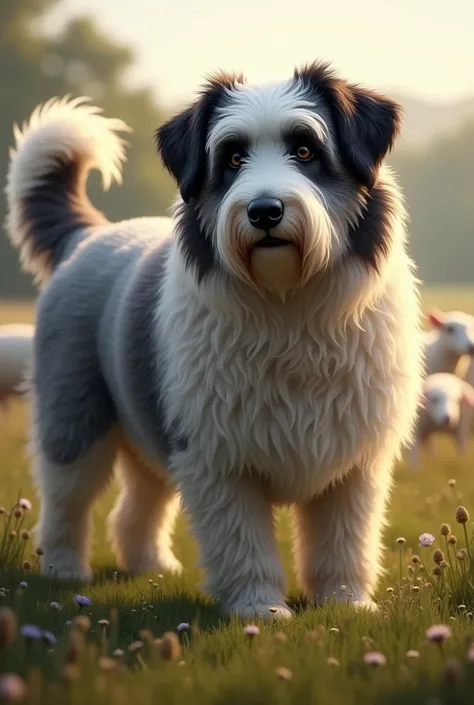 Adult English Sheepdog Black Ear