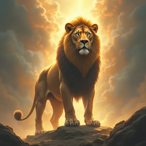 Lion that inspires faith like God that does not look like a drawing of the image 