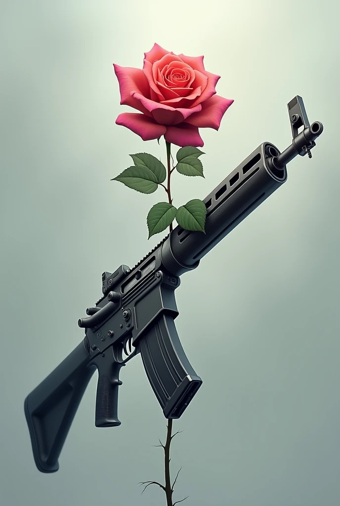 Rifle with a rose coming out of the barrel