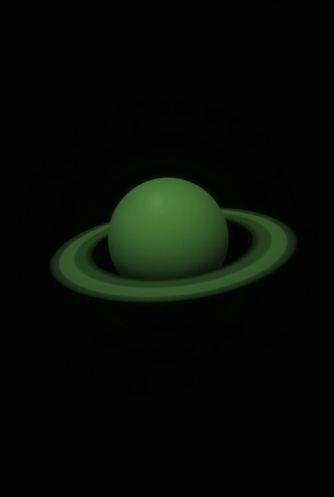 The 2D Saturn logo should be green, no details, and the background should be black.