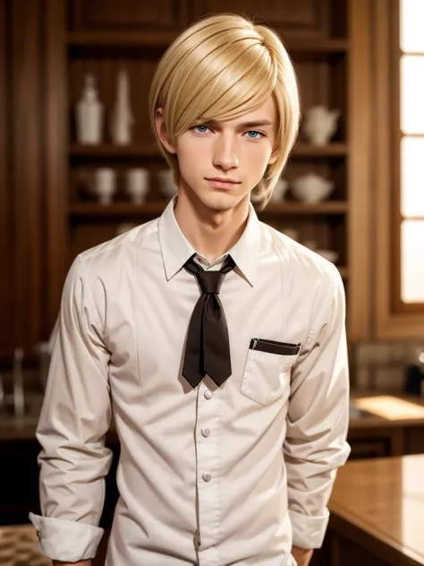 (best quality), 1boy, male, porcelain skin, blonde hair, medium hair, straight hair, side swept bangs, brown eyes, perfect eyes,...