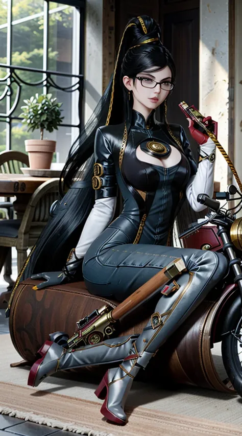 (work of art, best quality)
bayonetta, 1 , alone, long hair, looking at the viewer, smile, mitts, cinta, joy, sitting, very long...