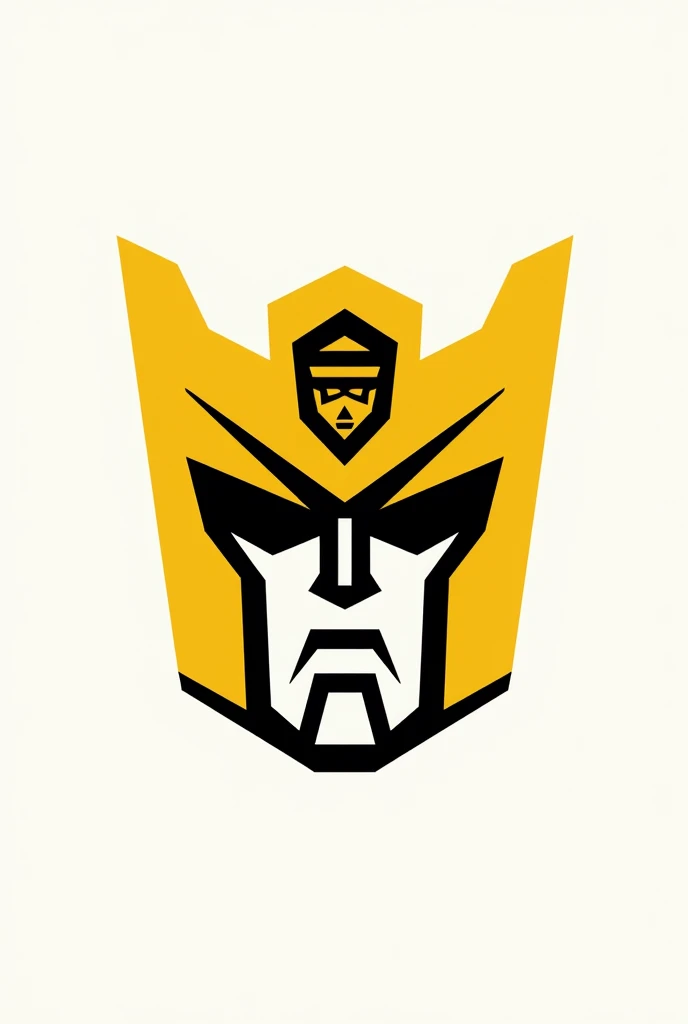 bumblebee minimalist logo (transformers) with anger