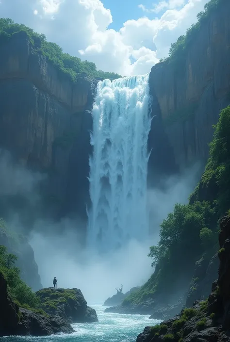 Big water fall on earth from sky