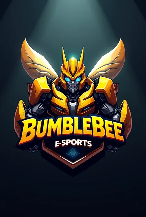 Logo de E-Sports do Bumblebee com raiva (transformers) with 3d text written