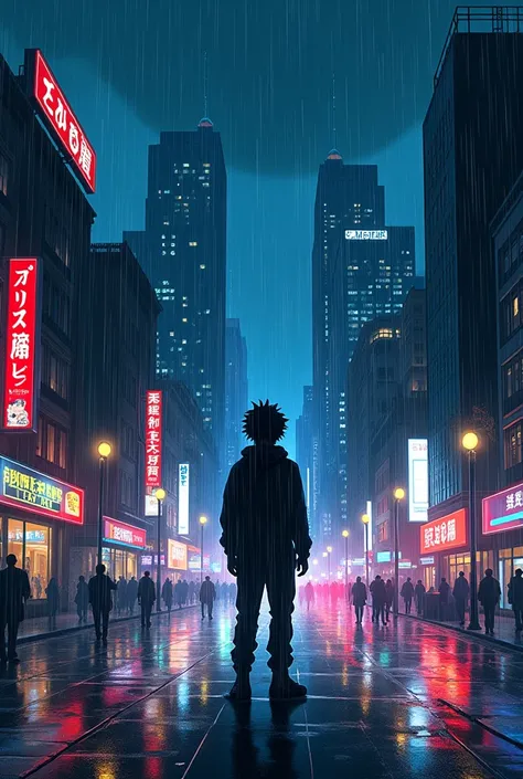  Rainy night city background anime style My hero academia 