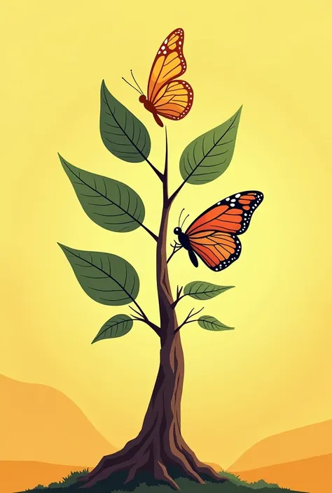 I want have a picture of tree. That tree has  five leaves attached with a stem , that tree should represent life cycle of butterfly
 1. Egg - Content Enrichment
2. Worm - Micro Teaching
3. Pupa - Demonstration & observation
4. Baby Adult - Internship
5. Bu...