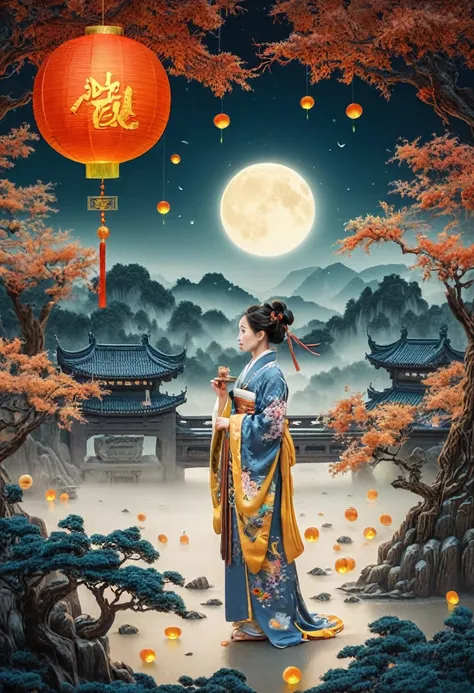 Mid-Autumn Festival, by Yang Jin.
(best quality, masterpiece), very aesthetic, perfect composition, intricate details, ultra-detailed, vivid colors