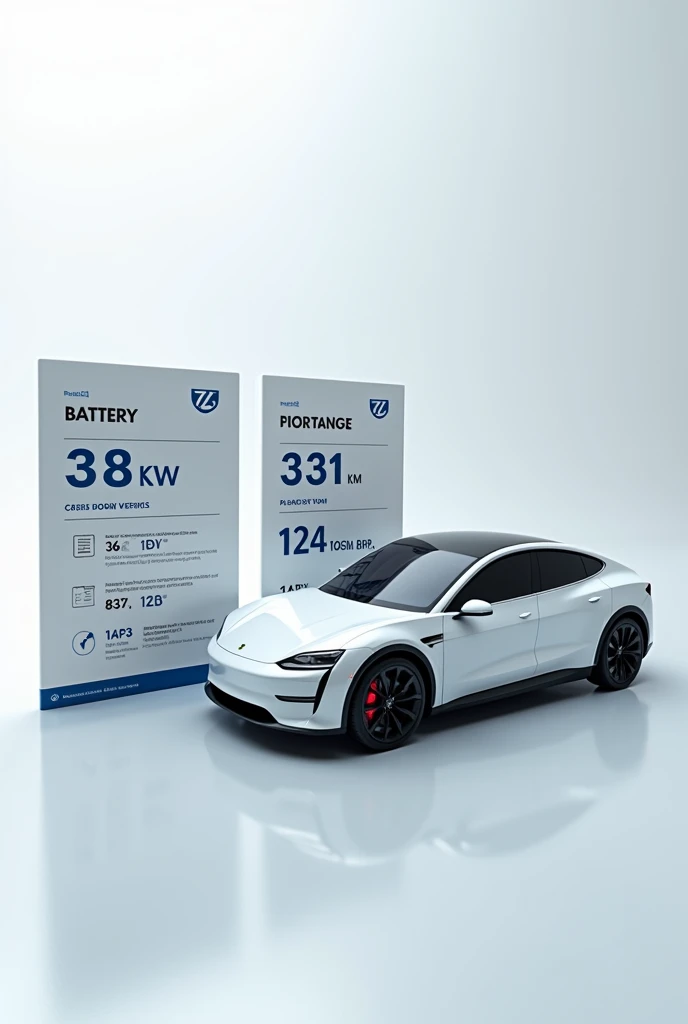 Generate image in 9.16 ratio make 3 tables in it 1st table of BATTERY PACK 2nd of RANGE and 3rd of POWER ..generate in a row plz make blank tables with figures 38 kw battery 331 km range 134 bhp and 200 NM torque plz generate clear fonts 
