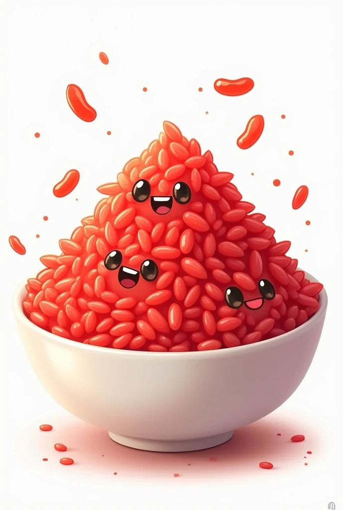 Make red rice,cartoon,lucu,THE RED RICE,make it like RICE,REAL RED RICE REAL RED RICE IN A BOWL,PNG