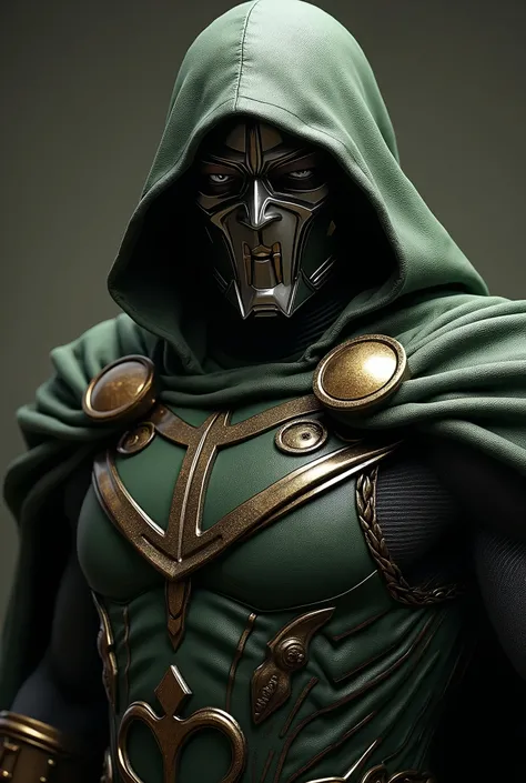 Draw me realistic dr doom pose fight ini portrait 