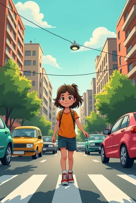 A comic about Montserrat was an  girl who lived in a big city. One day, while going to school, vio un accidente de tráfico muand cerca de su casa. Un coche había chocado con una bicicleta and la persona que la conducía estaba herida.

Montserrat se dio cue...