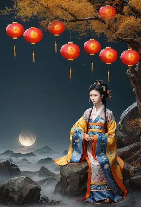 Mid-Autumn Festival, by Qu Leilei.
(best quality, masterpiece), very aesthetic, perfect composition, intricate details, ultra-detailed, vivid colors