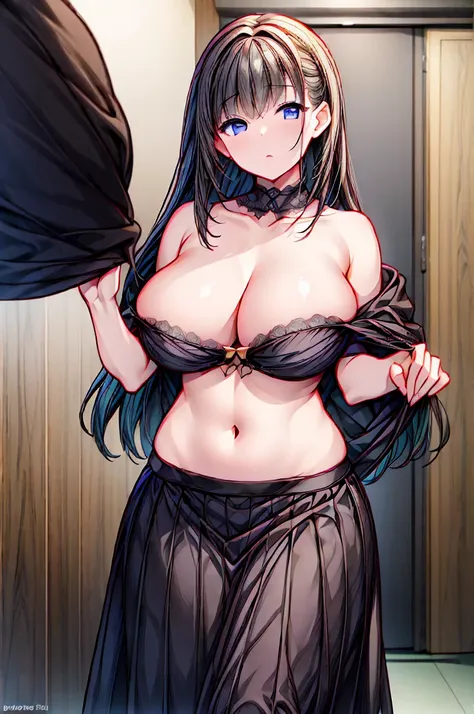 ((((masterpiece)))), ((((Best Quality)))), High resolution,4K,8k,whole body,fine grain,Detailed face,woman,,Curvy,High resolution,Big Breasts,Long skirt