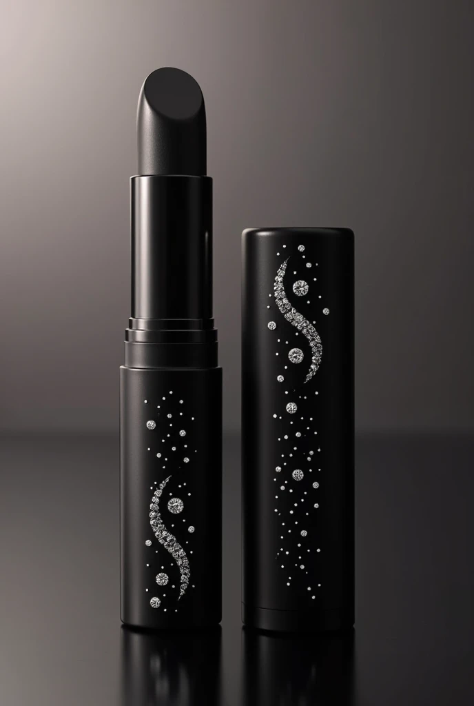 Create a prototype for slim stick makeup packaging with oval tips. With mini diamonds studded , on the stick packaging. With majority color of the packaging in black.Luxury market