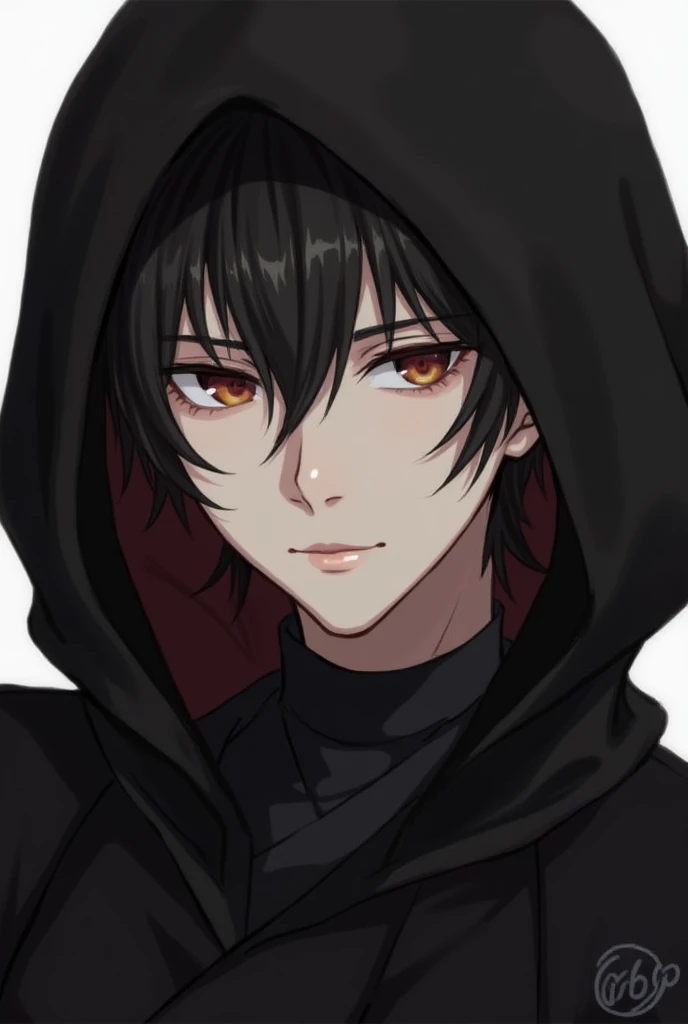 Nekoba Konoe, , black hood, human, young man, mole under left eye, good looking