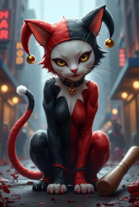 I want a cat with Harley Quinn&#39;s features and costume