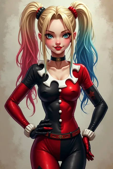 (Best quality, artwork),sexually,  Erotic, 18+, nsfv, 1 girl, 1 ,girl dressed as harley quinn, age 12 years