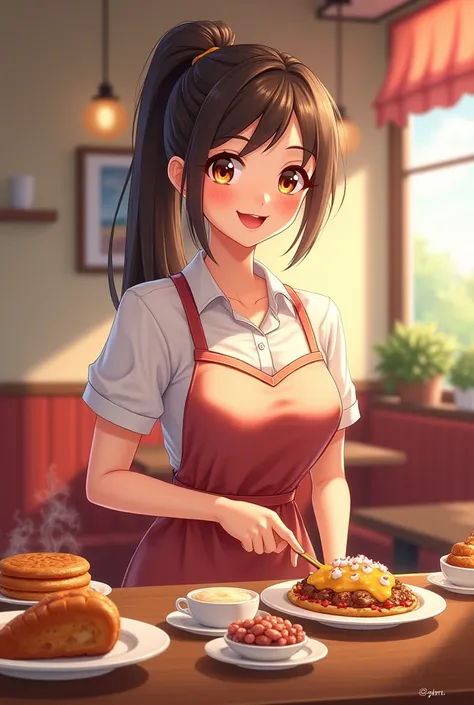 Different Waitress Cute Girl Food