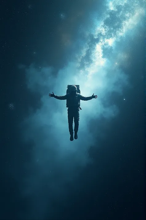 Man floating in the cosmos