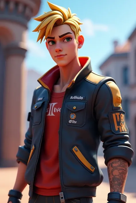 make a fortnite skin that looks a lot like rubius omg with blonde hair
