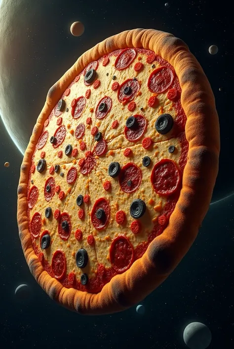 A pizza as big as a planet