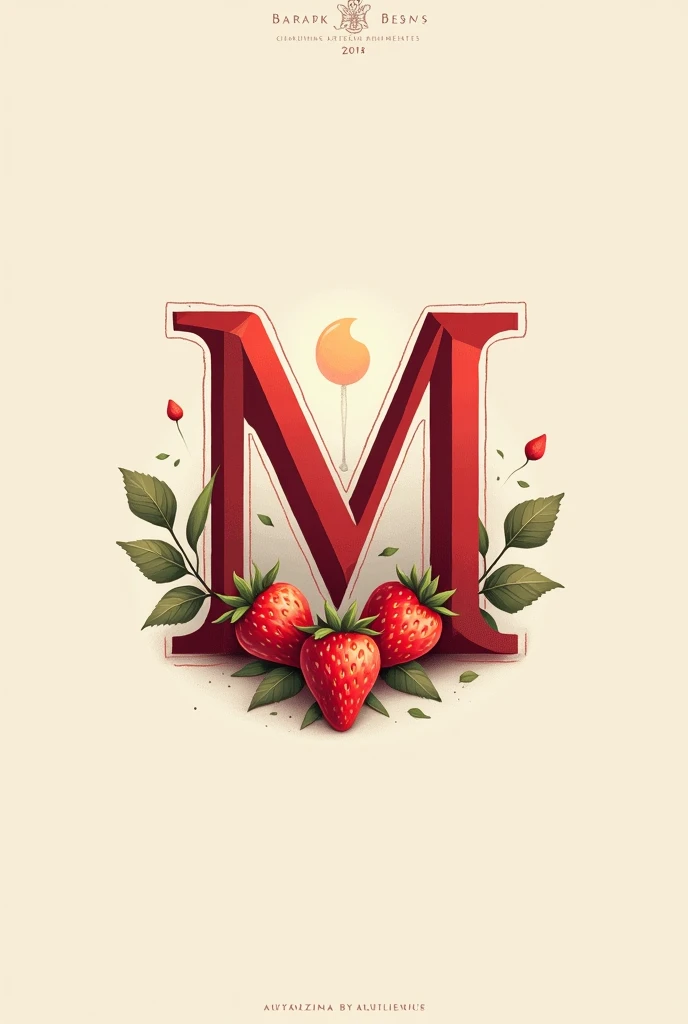 You could do something similar to the fox mark using the letter M as a base., Strawberries and an aura similar to the book, with mystery but still looking pretty, but keep it simple and easy to remember like the fox mark