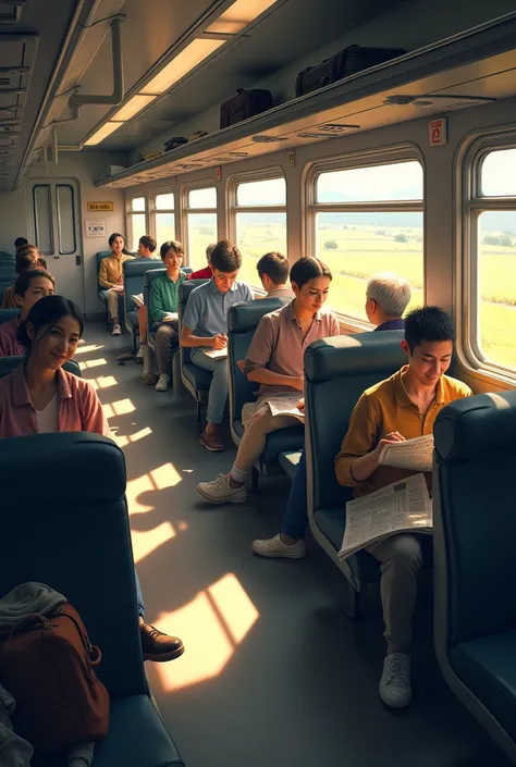 People seated in a train 