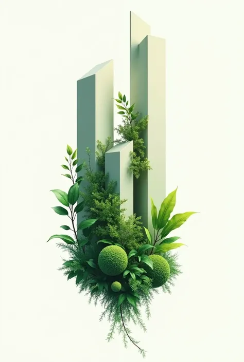 create a logo for an architectural project that has a contemporary concept, a life of greenery combined with futuristic architecture and that there is a need for plants in this logo