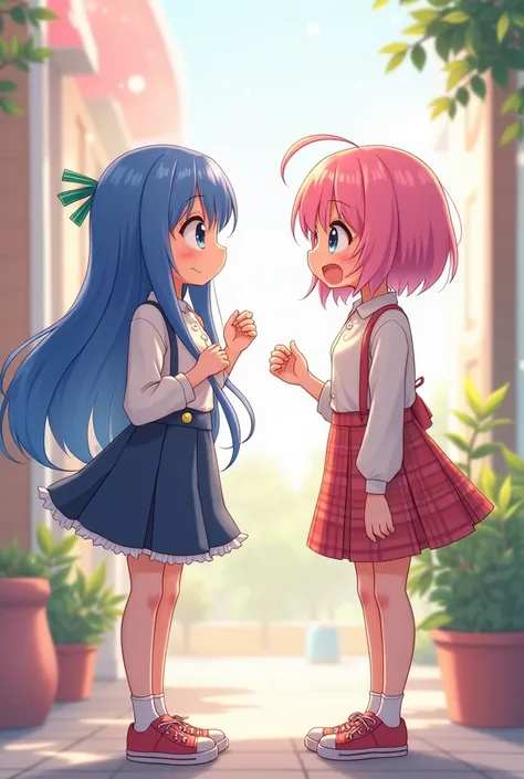 Two anime style girls talking