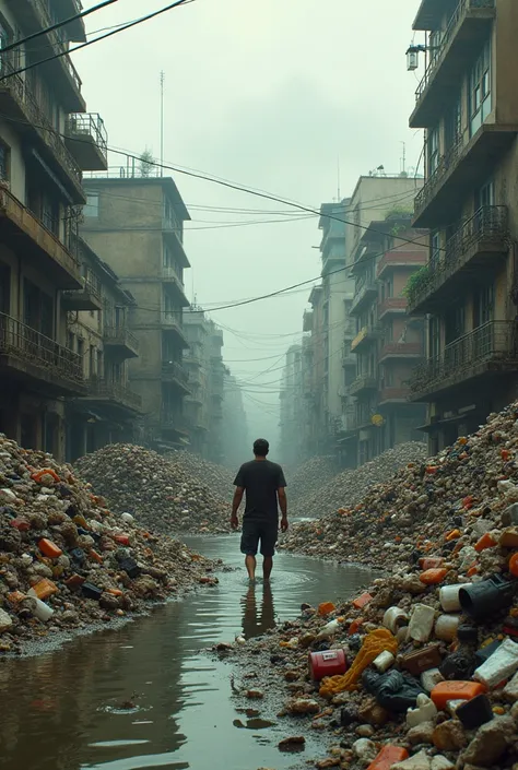 Image of the city of Pereira flooded with garbage 