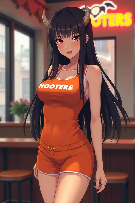 Nezuko kamado wearing hooters outfit