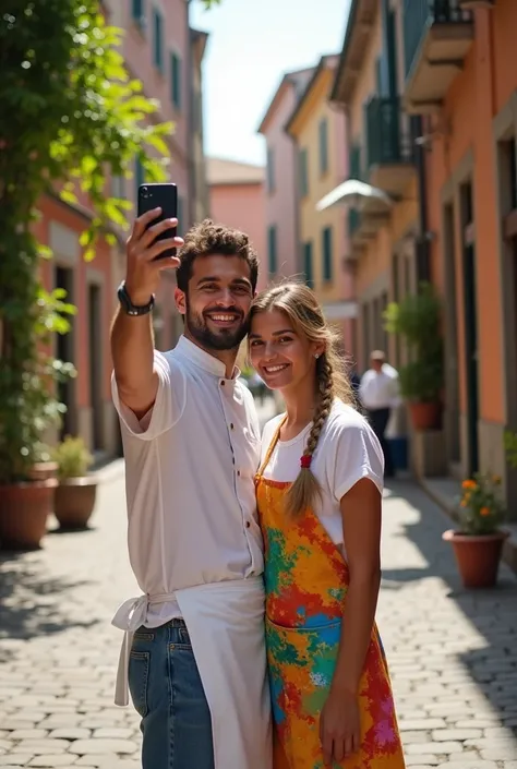 Two friends I met on my trip to Italy taking a selfie. This is Marco, an incredibly talented chef, and this is Sofia, A painter with a unique vision of the world.