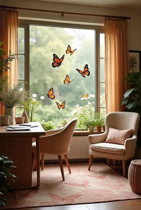 I&#39;m a psychologist and I would like to create an idea to personalize my home office with more feminine details and butterflies to appear behind my video on the camera.